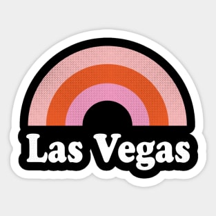 Las Vegas, Nevada - NV Retro Rainbow and Text Sticker